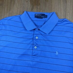 Polo Ralph Lauren Short Sleeve Pima Cotton Polo Men's L Blue Striped Casual